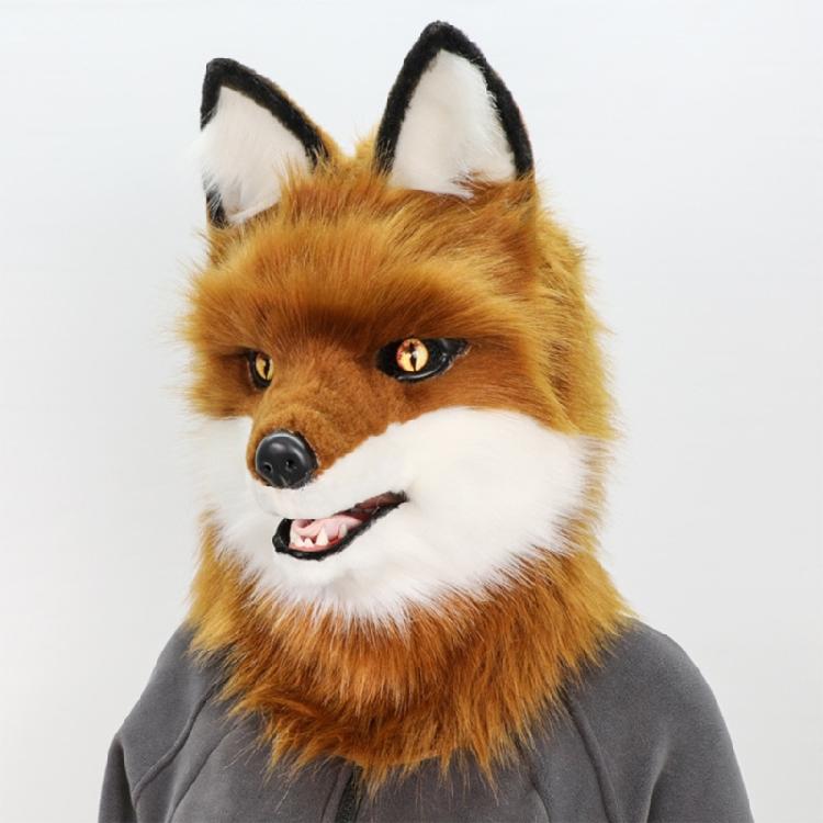 Пушистый Плюшевый Костюм Маска Волка Полная Голова Головной Убор Шляпа Реалистичный Дизайн Головной Убор для Хэллоуина и Вечеринок Переодевание