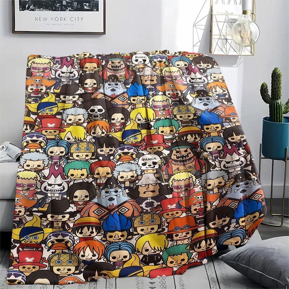 1PC Anime One Piece Patterned Flannel Blanket Suitable For All Seasons For Home Decor Warmth And Comfort Gifts Holiday Present
