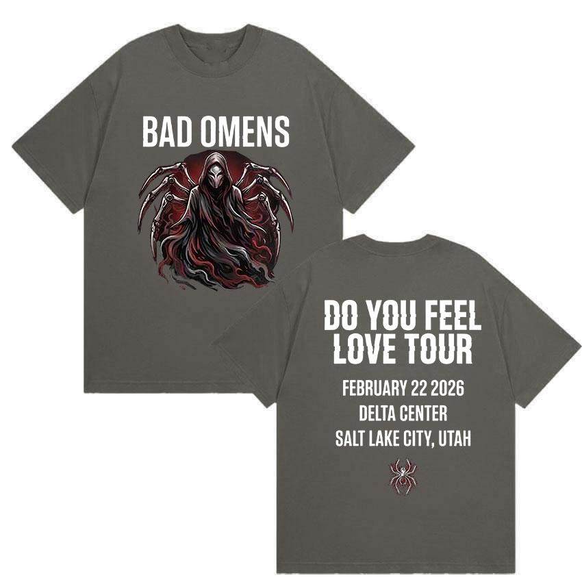 Rock Band Bad Omens Do You Feel Love Tour 2026 Графические Футболки Мужские Готические Винтажные Хлопок Y2k С Коротким Рукавом Топ Streetwear