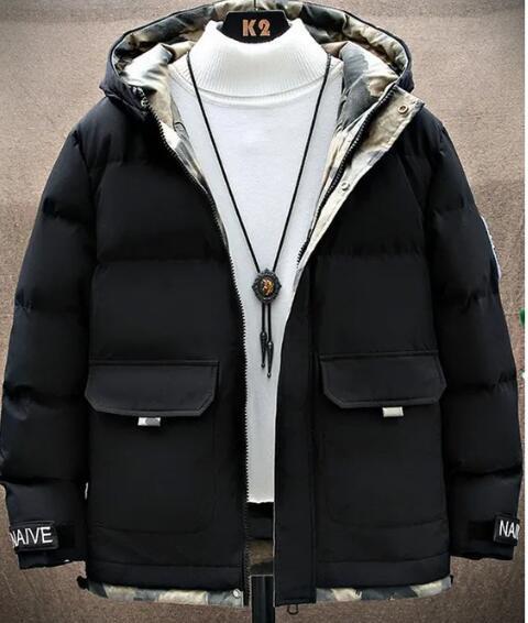 Cotton Jacket Men's Down Cotton Jacket Winter Youth New Thickened Warm Cotton Jacket Winter Coat Men