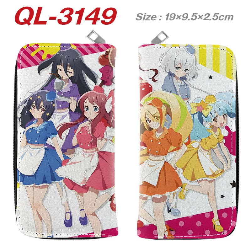 Franchouchou Long Zipper Wallet PU Leather Zombie Land Saga Anime Merchandise Cosplay Card Holder Brown