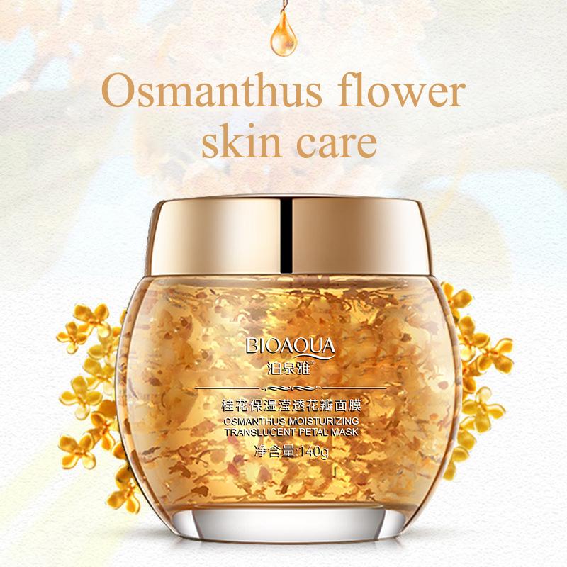 Bioaqua Несмываемая ночная маска-крем с лепестками османтуса, эссенция, увлажняющий ночной крем, антивозрастной, против морщин, питательная маска для лица