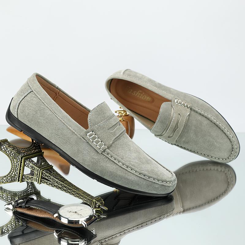 Fashion Men's Genuine Leather Loafers Flat Designer Slip-On Breathable Business Shoes Lightweight Comfort Driving Moccasins Size38-45