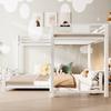 L-Shaped Metal Bunk Bed 90x200 over 140x200, White