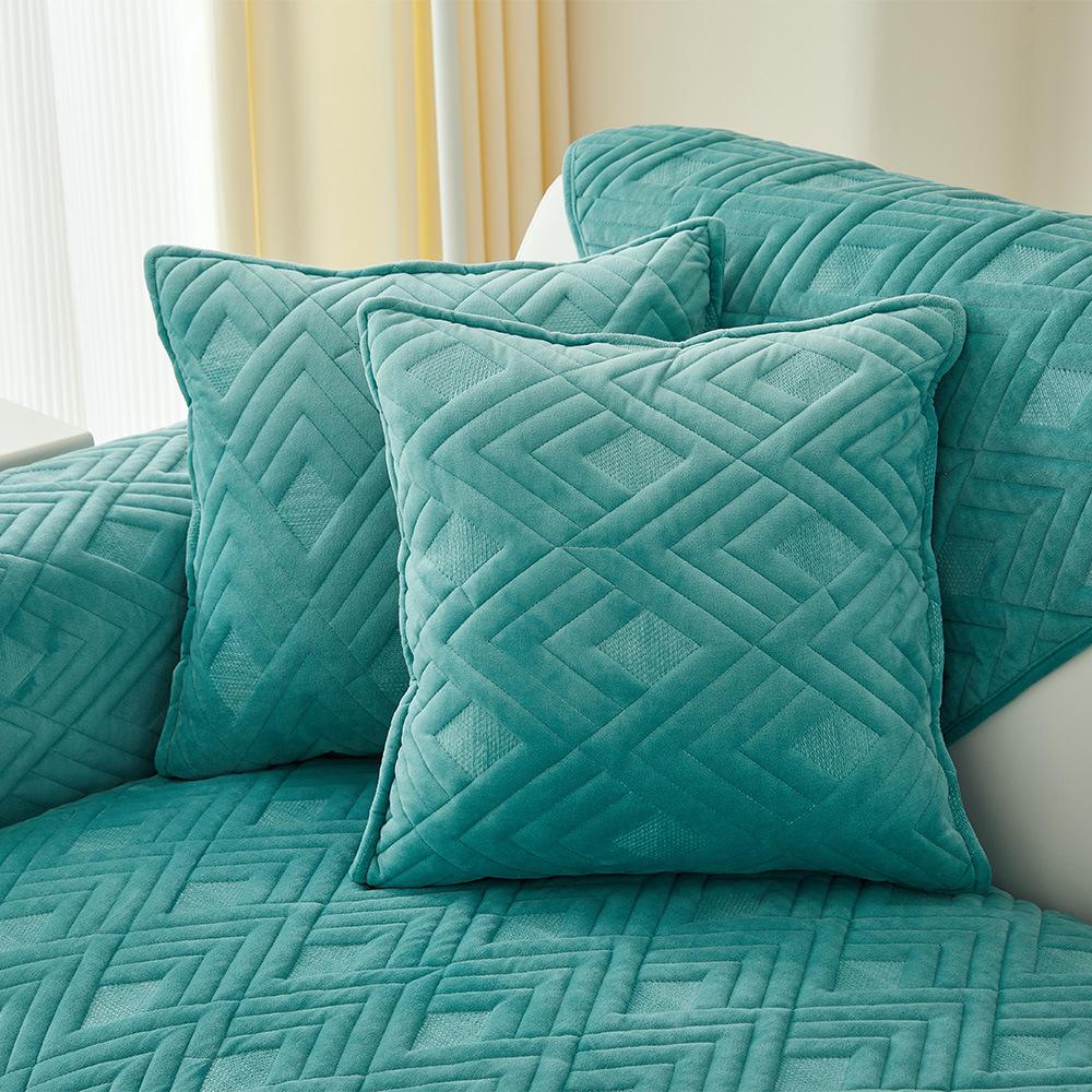 Зимняя хрустальная бархатная подушка для дивана, однотонная, простая, современная, плюшевая, утолщенная, нескользящая, чехол для дивана, полотенце