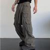 Men's Multi-Pocket Overalls: Original American High-Street Retro Hip-Hop Style, Japanese Straight Casual Pants Trend.