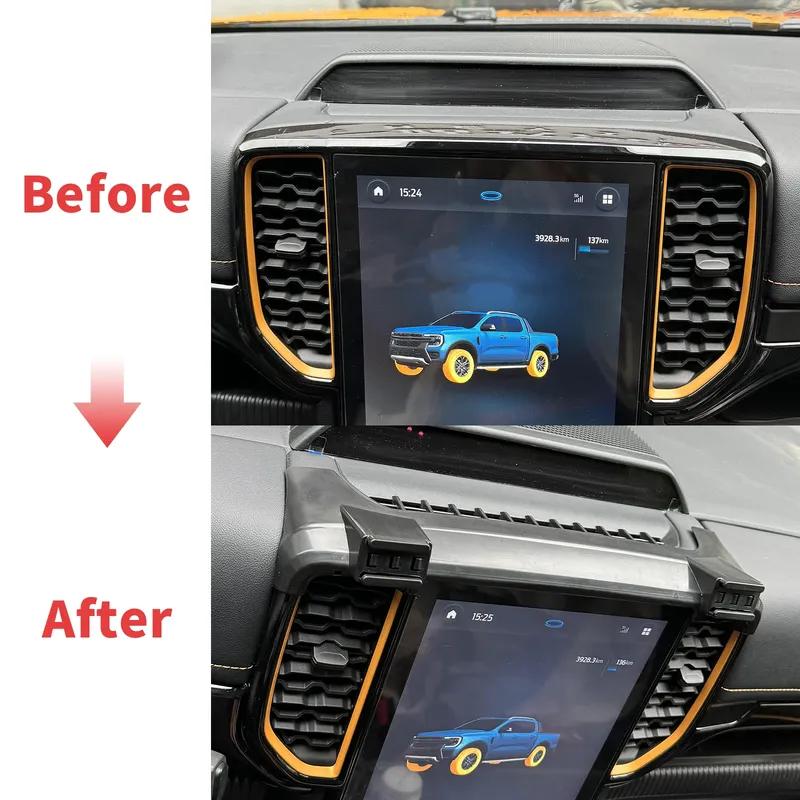 Car Mobile Phone Holder for Ford Ranger 2024 T9 Everest Charging Bracket Navigation Stand Auto Accessories