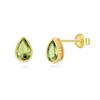 Natural Stone Peridot Earrings for Men and 14k Yellow Drop White White Day Gift Wrapping Included "Rainbow Drops" Women, Gold, Motif, Unisex,
