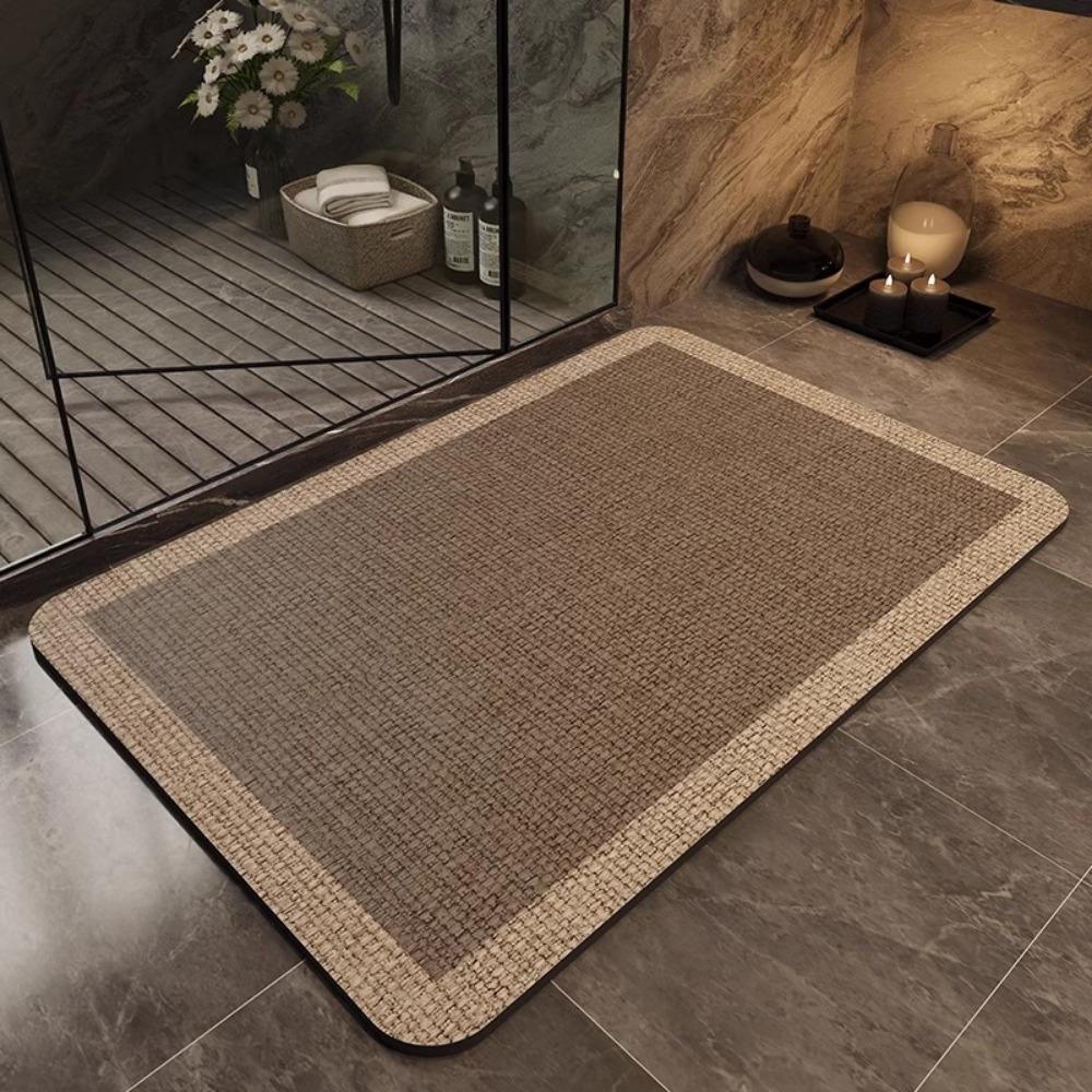 2 шт. Мягкий впитывающий коврик для ванной комнаты с диатомовой грязью, быстросохнущий нескользящий коврик для пола