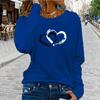 Топы для женщин, футболка с круглым вырезом и длинными рукавами с принтом «Две любви», осенний повседневный тонкий пуловер, женский топ с длинными рукавами