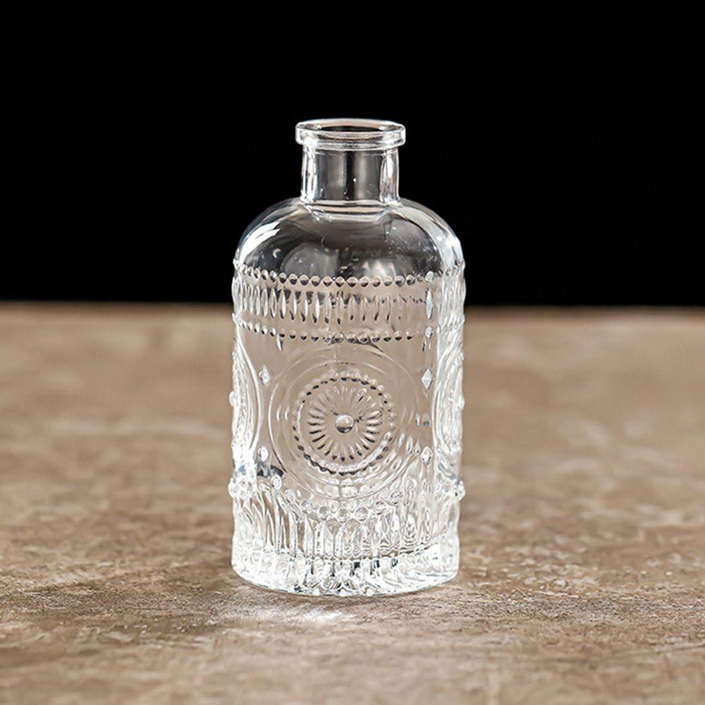 Прозрачная стеклянная ваза для цветов, мини-тисненая гидропонная ваза для растений, INS стиль, настольные украшения, украшение для дома, товары для вечеринок