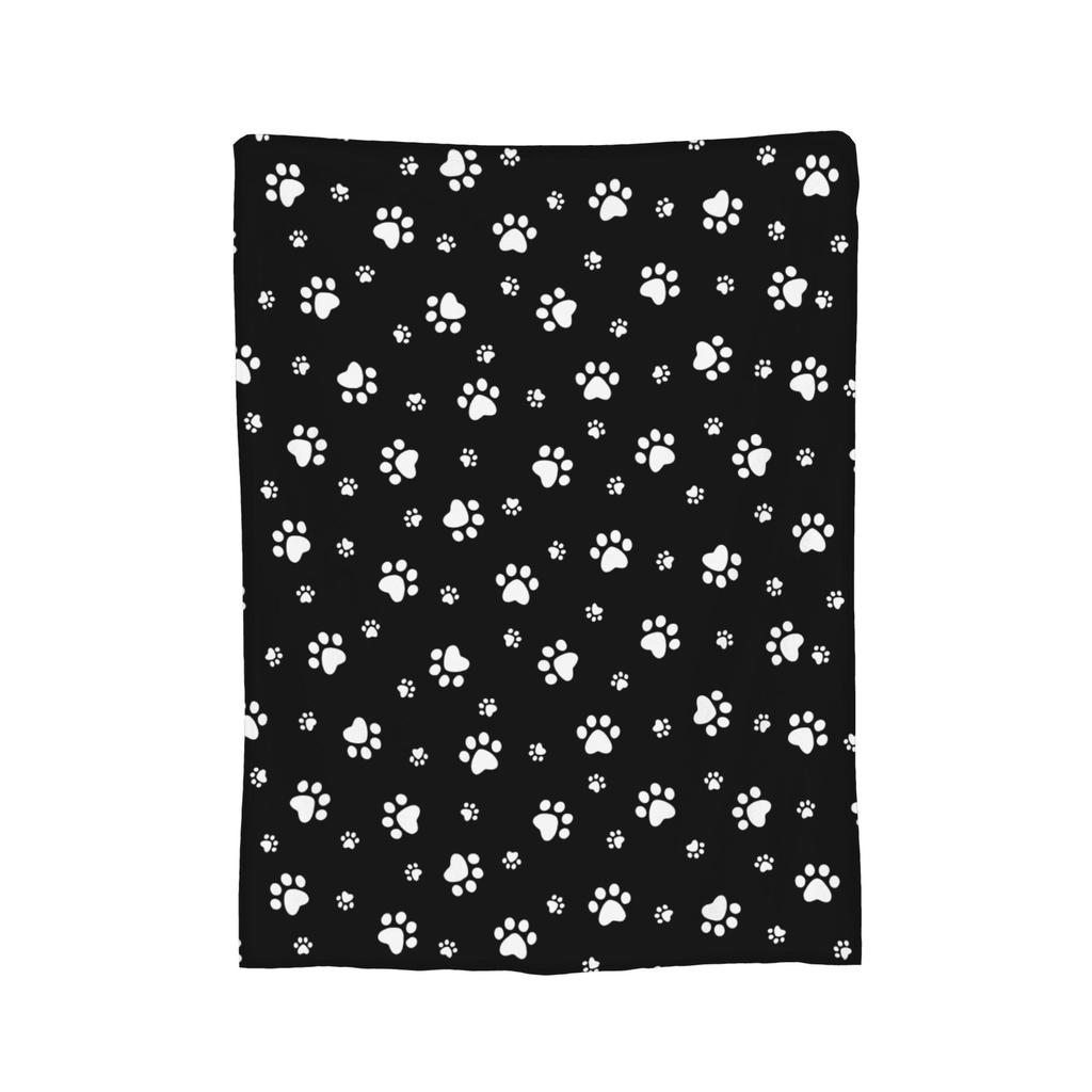 Dog Paw Bone Gift Blanket Flannel All Season French Bulldog Footprint Cartoon Breathable Warm Throw Blanket for Bed Car Quilt