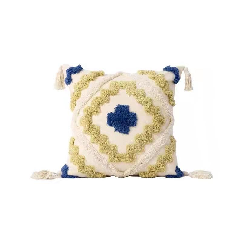 Тафтинговая диванная наволочка в стиле ретро, ​​простая художественная круглая бархатная подушка, мягкая офисная подушка для дивана, наволочка