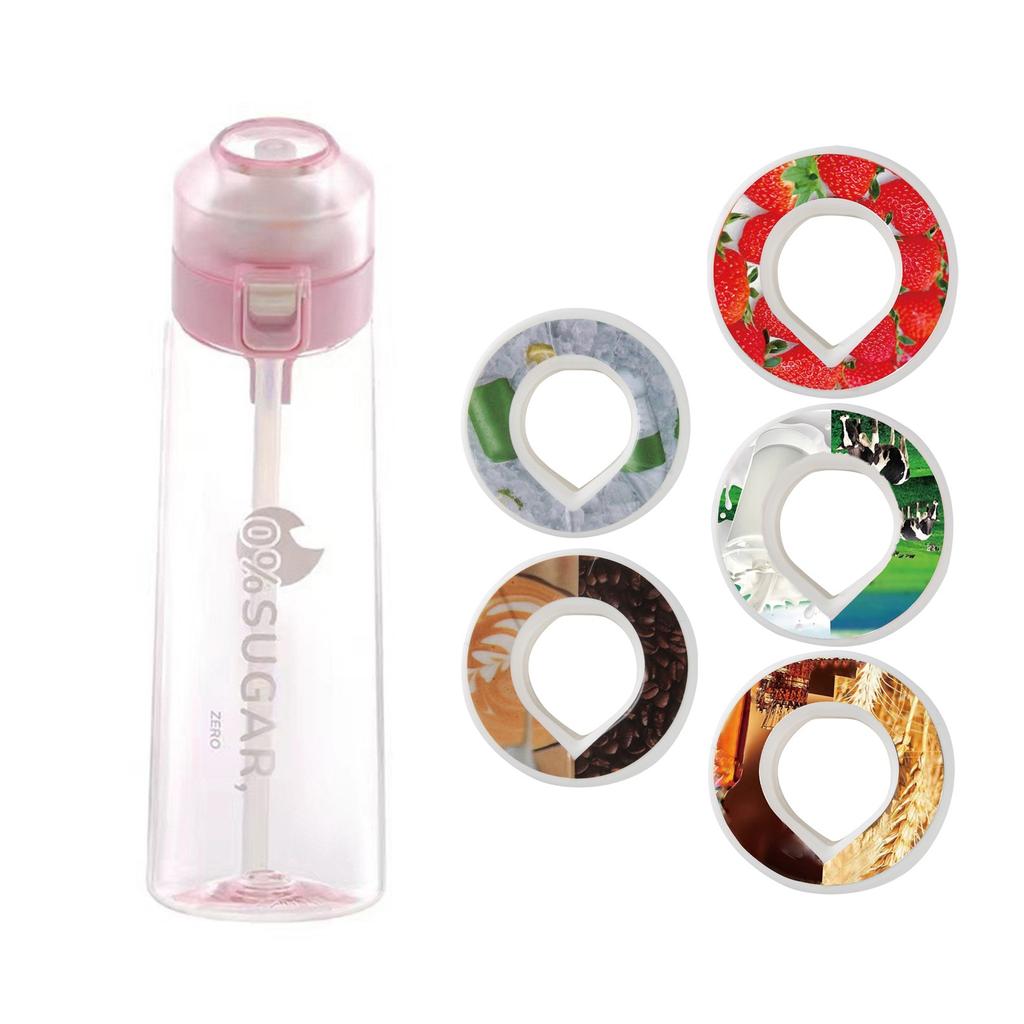 Water Bottle With Flavour Pods Pack,650ml Sports Water Bottle Set