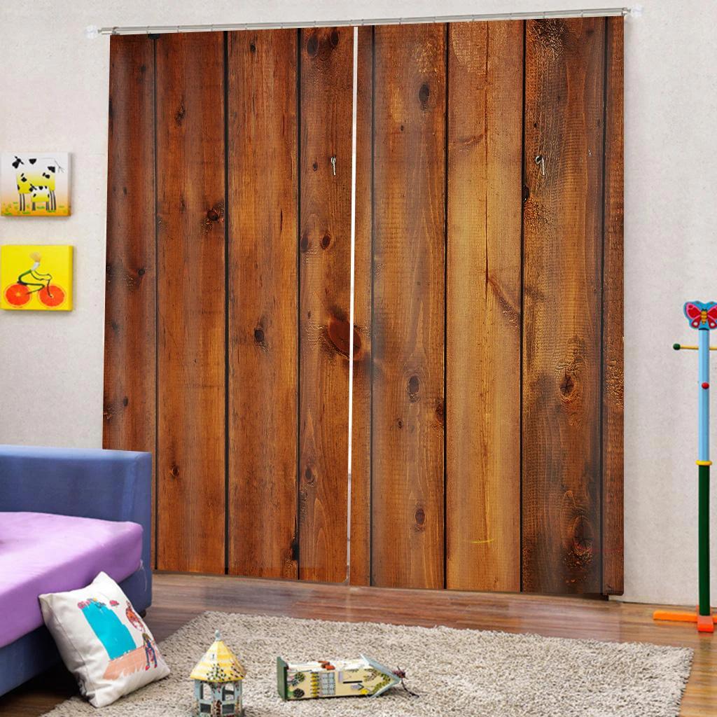Western High Shading Curtains Traditional Rustic West Wooden Door Living Room Decoration Curtains Bedroom Window Drapes New