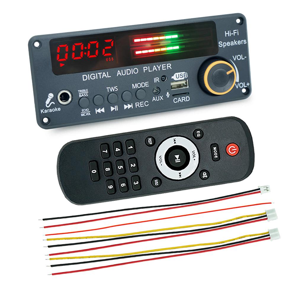 Плата Декодера MP3 WMA WAV DC12V Bluetooth 5.3 Громкая Связь Автомобильная Аудиосистема Микрофон USB TF FM DIY Музыкальный Плеер