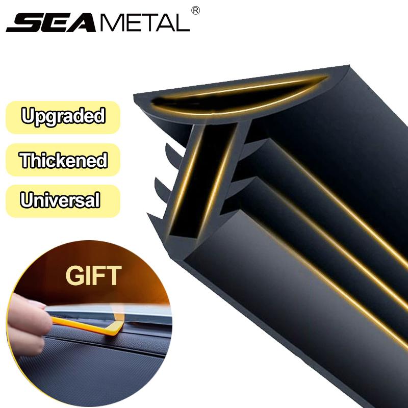 SEAMETAL 1,6 м Уплотнительная лента для приборной панели автомобиля Уплотнительная лента для лобового стекла Звукоизоляционная водонепроницаемая резиновая лента Автоаксессуары