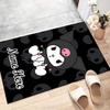 Custom Kuromi Mat Personalized Name, Polyester Washable Indoor Entryway Rug, Gift for Christmas, Easter, Thanksgiving Day