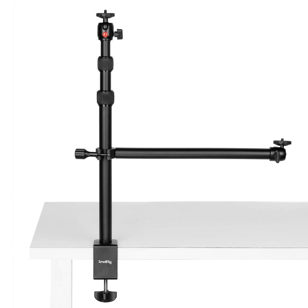 SmallRig Camera Desk Camera Tabletop Monopod with Telescoping Arm Auxiliary Extension Screw Smartphone Aluminum 2kg Weight Compatible with Camera LED