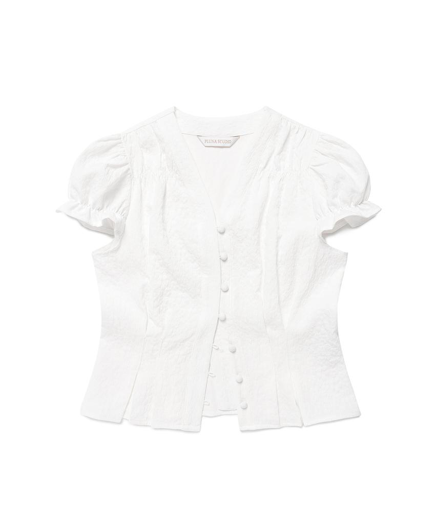 PLUNASTUDIO Cassia Puff Blouse_White