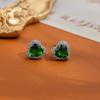 Heart Shape Earrings Full Diamond Effect Micro-Setting Love Zirconia Stud Earrings Romantic Jewelry for Women Girls Everyday Wear Anniversary Gift