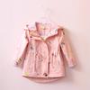 Autumn Girls Windbreaker Coat Jackets Baby Kids Flower Embroidery Hooded Outwear for Baby Kids Coats Jacket Clothing