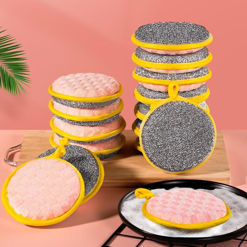 Прочная двухсторонняя кухонная губка: Неприлипающая, толстая, удаляющая пятна губка для мытья кастрюль и посуды