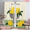 2pcs 2D Flat Printing Scene Curtains Still Life Lemons France Polyester Without Electricity Festive Holiday for Holiday Decor