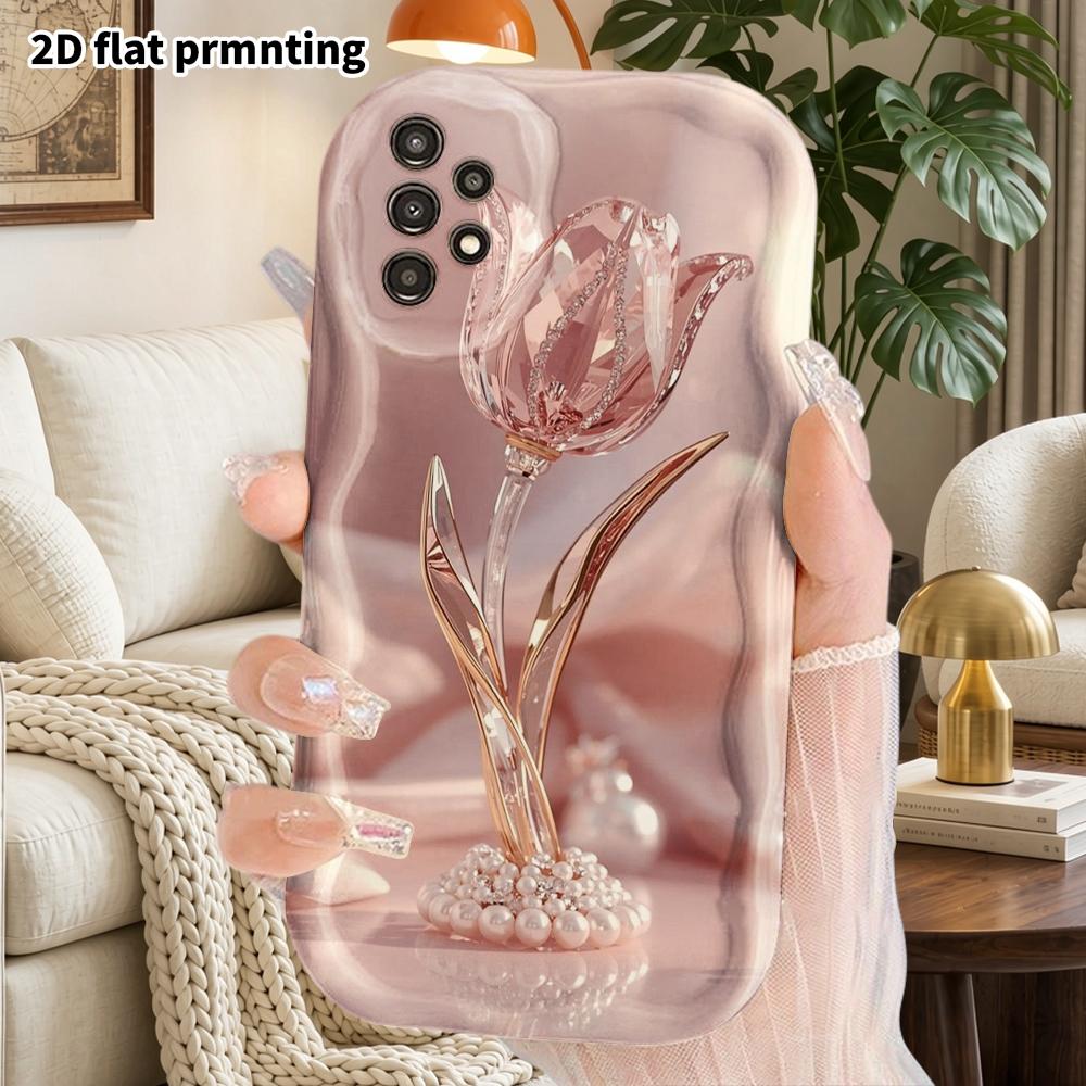 Phone Case: 2D flat Samsung Galaxy A34 A35 M05 M06 S20 S22 S21 FE Plus 5G protective case, couple style, tulip decoration, Christmas and Halloween gif