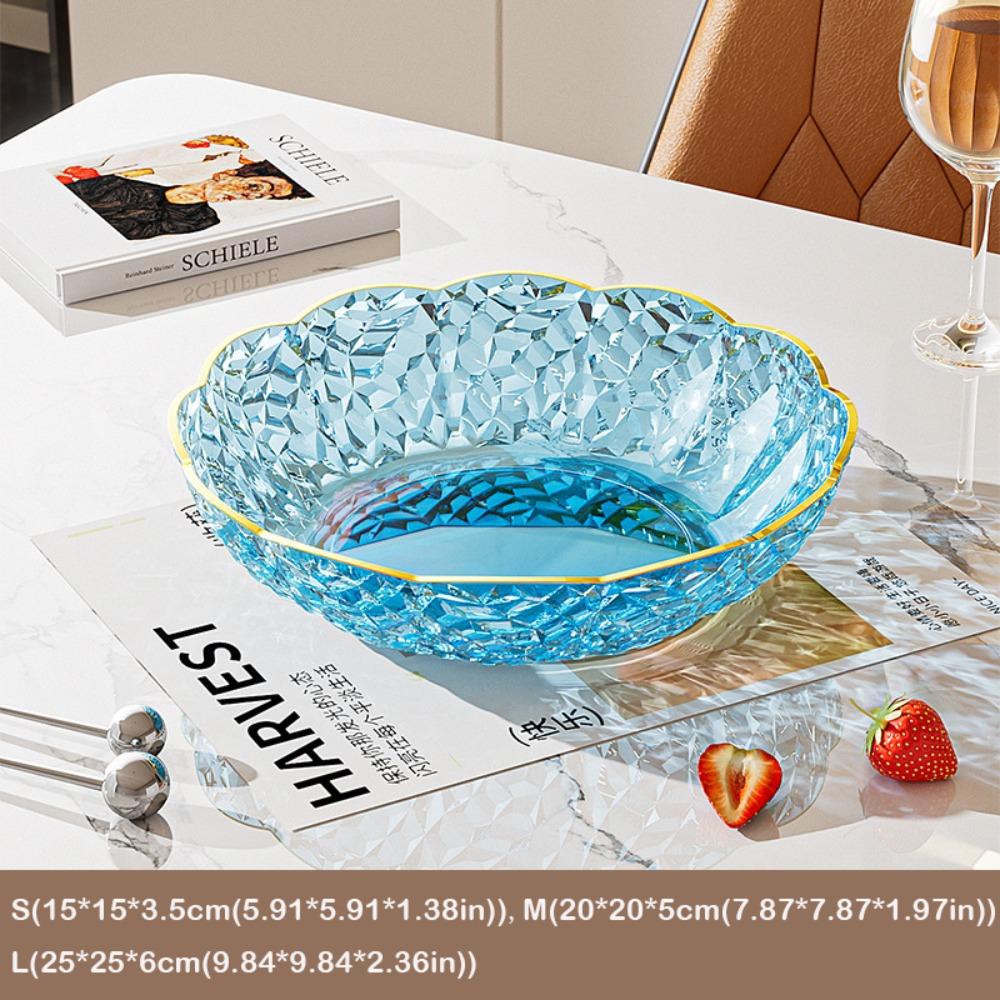 Прозрачный поднос для десертов и салатов, тарелка для закусок в форме бриллианта, изысканная фруктовая тарелка, гостиная