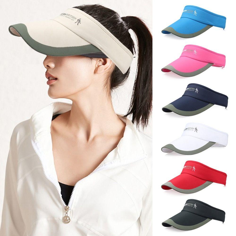 Spring Summer Tennis Golf Running Adjustable Sun Cap Sun Protection Visor Cotton Sunscreen Hat
