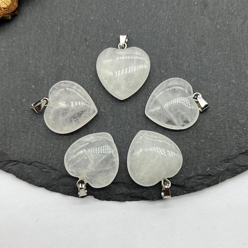 Ожерелье с подвеской из натурального хрустального камня в форме сердца, аксессуары - Ювелирные изделия с подвеской Love