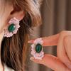 Серьги-подвески с бирюзовым шармом, серьги-пусеты в виде цветка для женщин, бижутерия из сплава, идеально подходящая для повседневных нарядов и особых случаев