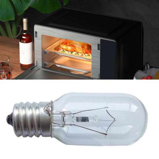 2Pcs E17 Oven Bulb High Temperature Resistance Professional Glass Microwave Stovetop Oven Lamp for Dryer