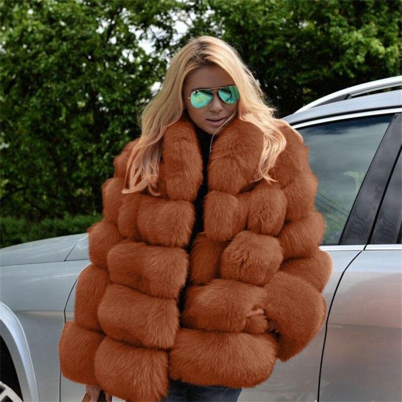 Пушистая пушистая куртка из искусственного меха, новая норковая шуба, женская зимняя толстая теплая куртка из искусственного меха, модная верхняя одежда из лисьего меха с длинными рукавами, женская верхняя одежда