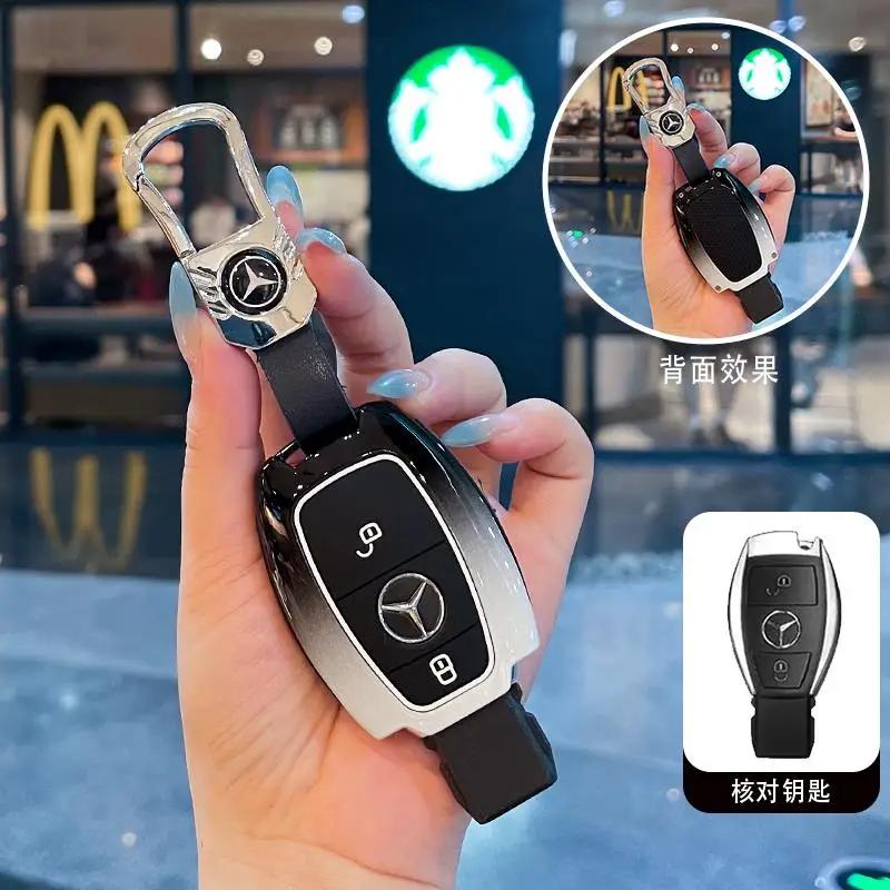 SFX1 Car Remote Key Case Cover Shell For Mercedes Benz C S Class W223 W206 Maybach S400 S450 S500 Protector Fob Bag Accessories