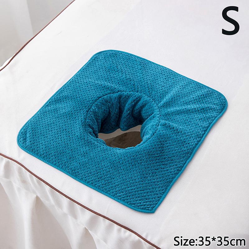 35*35Cm 40*80Cm Thickened Coral Velvet Beauty Spa Massage Face Towel With Hole Bed Bandana Massage Table Planking Cosmetic Towel