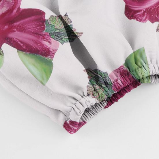 Women Top Sexy Off Shoulder Strapless Long Sleeves Butterflies Rose Flower Print Back Lace-up Slim Cropped Ladies Shirt Blouse Streetwear