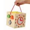 Toddlers Shape Sorter Toys, Wooden Activity Center 12 Building Blocks Baby Cube for