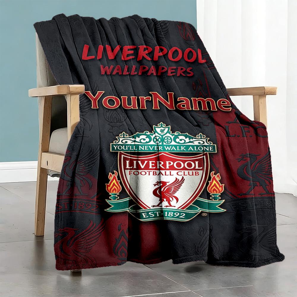 Liverpool Personalized Name Blanket Lightweight Personalized Blanket Soft & Cozy for Bed Bedding Livingroom Living Room Four Seasons Universal