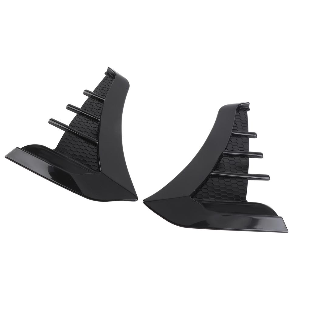 2pcs Gloss Black Side Vent Trim Decoration Sticker Rubber Shark Gills Universal for Cars