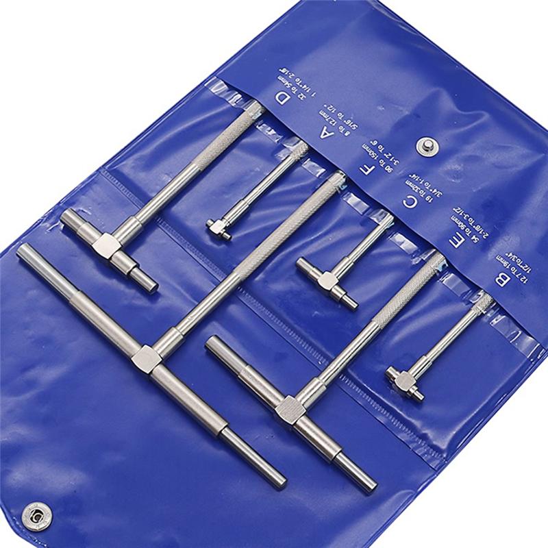 ABBY-8-150Mm (5/16Inch-6Inch) Retractable Gauge 6Pcs Internal Gauge For Quick Inside Measurements Of Holes