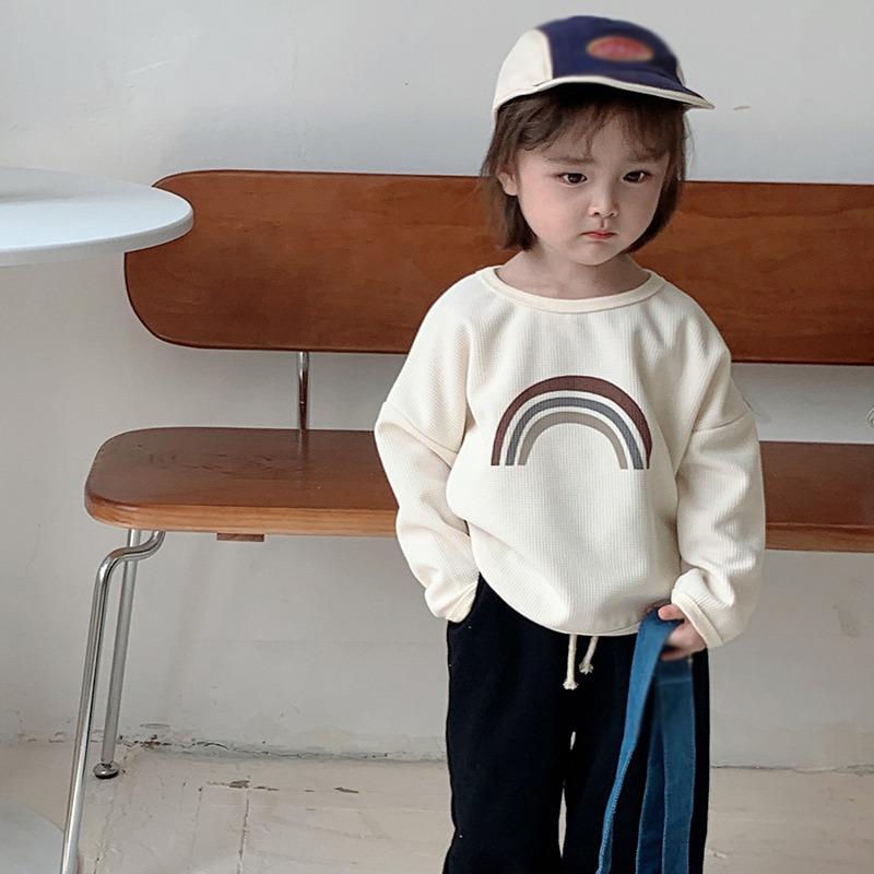 Футболка с длинными рукавами для маленьких девочек, повседневная футболка, весна и осень