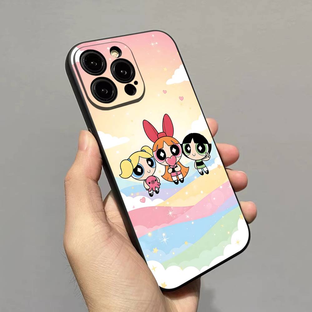 Мягкий чехол-накладка P-Powerpuff-GirlS для IPhone 17 16 Pro Max 15 12 11 16e 13 Mini 14 15 Plus
