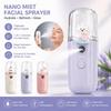 Skin Care Handheld Humidifier USB Rechargeable Oil Diffuser Moisturizing Mist Sprayer  Facial Use