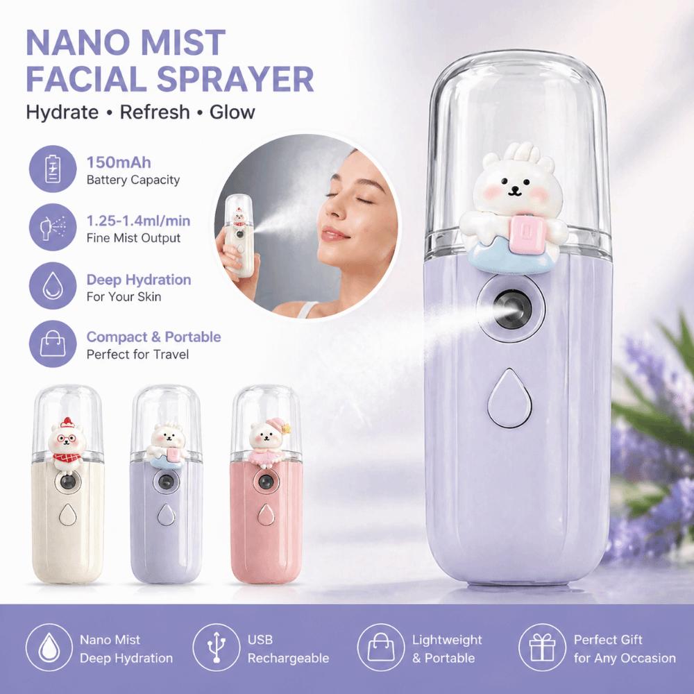 Skin Care Handheld Humidifier USB Rechargeable Oil Diffuser Moisturizing Mist Sprayer Facial Use