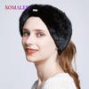 Whole Mink Fur Headband for Women Real Fur Head-warmer Winter Hair Band