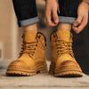 Мужские ботинки Осень Новые ботинки для ходьбы с высоким верхом Британская версия Толстая подошва Мужские кроссовки На шнуровке Противоскользящие Мотокроссовые ботинки