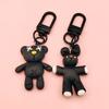 Cool Black Bear Key Chain Coffee Cup Bottle Cap Rabbit Pendant Car Key Ring Backpack Charms Bag Decor Accessories