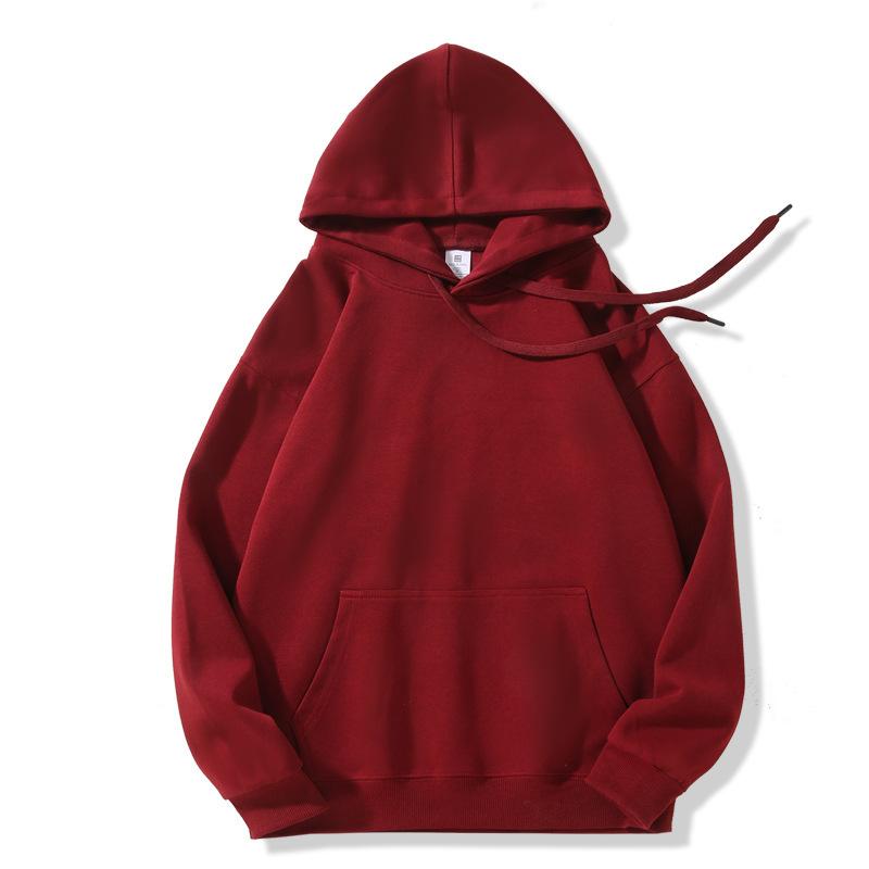 2025 autumn and winter new hooded sweater women's solid color college style loose casual velvet popular trendy brand Japanese and Korean style